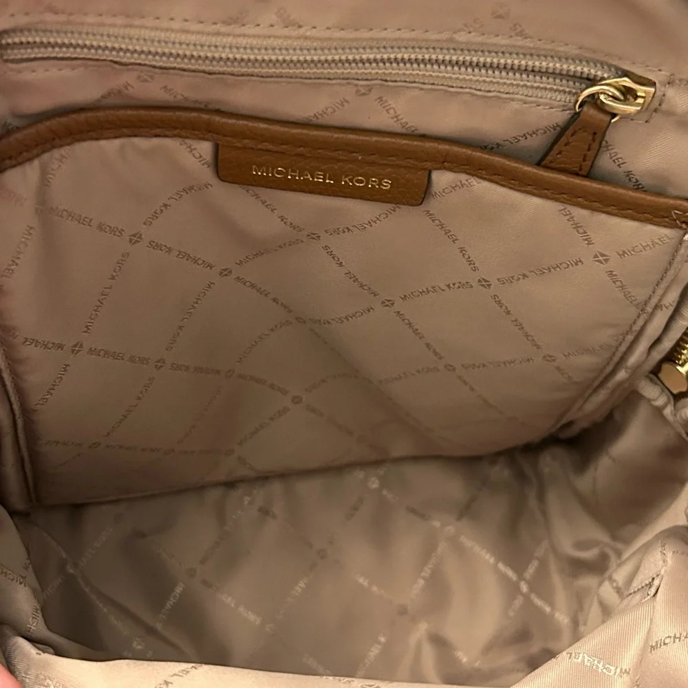 Michael Kors Tan Leather Daypack with Gold Hardware